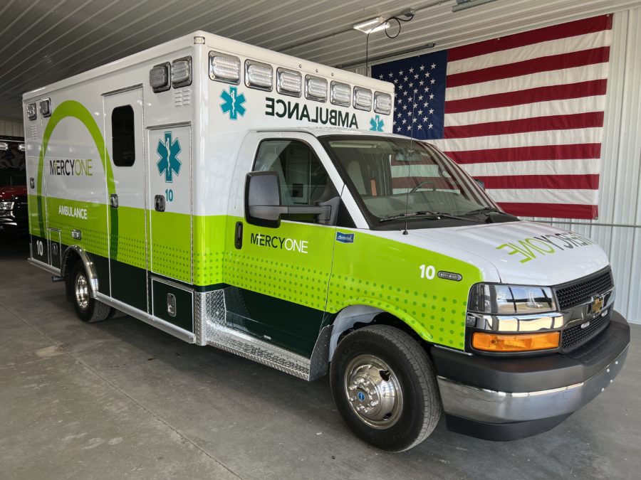 2023 Chevrolet G4500 Type 3 Ambulance delivered to Mercy Medical in West Des Moines, IA