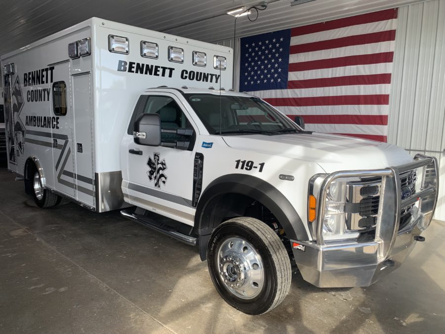 2023 Ford F450 Heavy Duty 4x4 Ambulance delivered to Bennett County Ambulance in Martin, SD