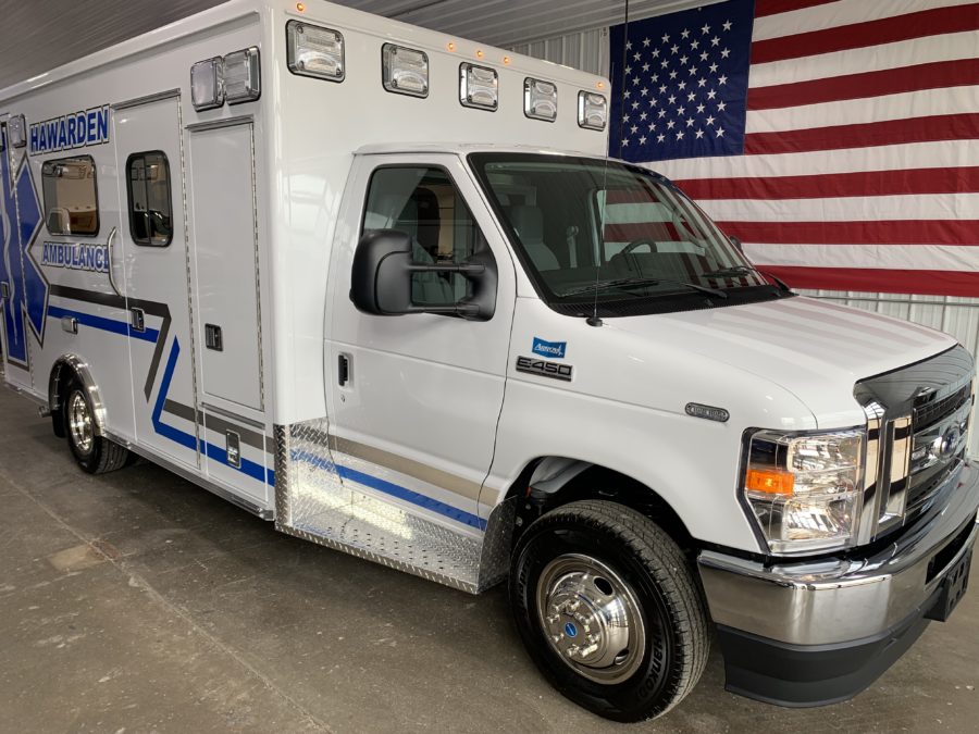 2022 Ford E450 Heavy Duty Ambulance delivered to Hawarden Ambulance in Hawarden, IA