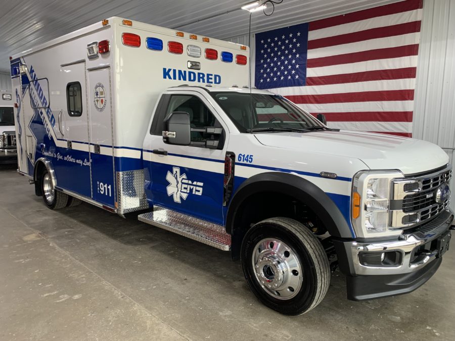 2023 Ford F450 Heavy Duty 4x4 Ambulance delivered to Kindred EMS in Kindred, ND