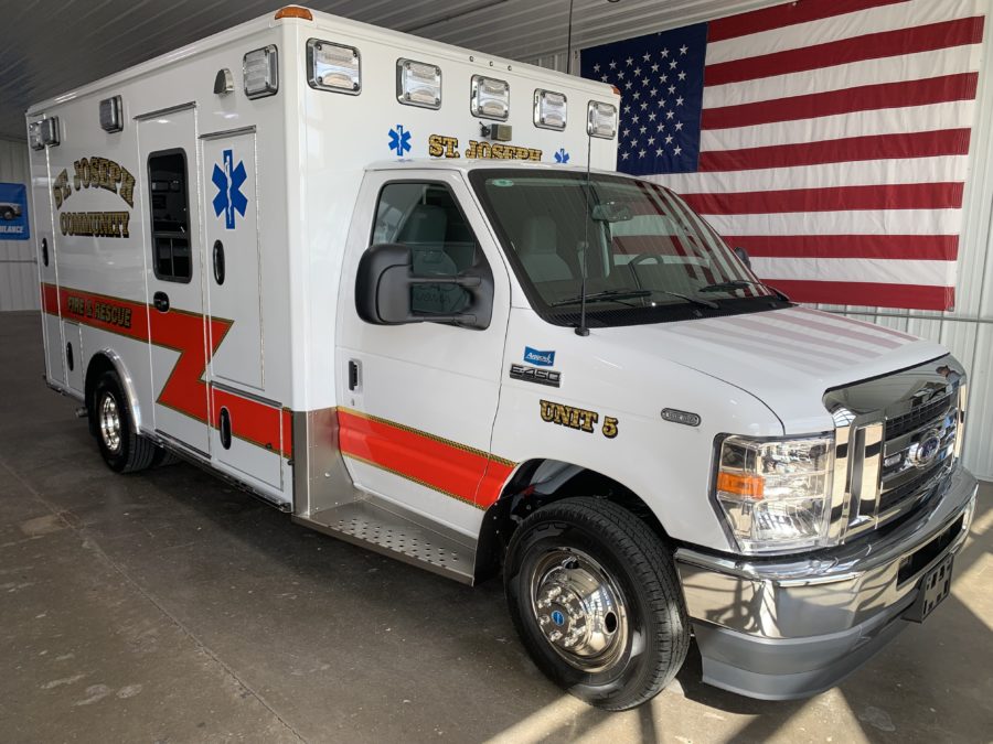 2023 Ford E450 Type 3 Ambulance delivered to St. Joseph Fire Department in St Joseph, MN