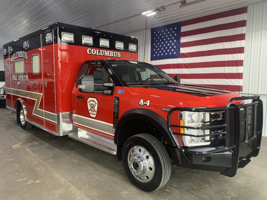 2023 Ford F450 Heavy Duty 4x4 Ambulance delivered to Columbus Rural Fire District in Columbus, MT