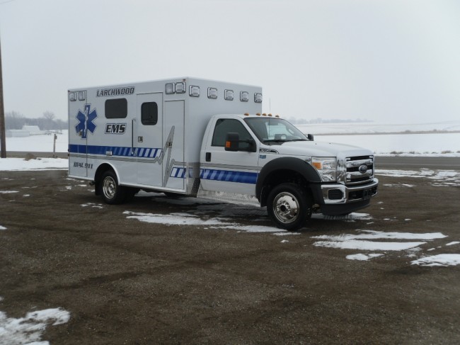 2013 Ford F450 Heavy Duty 4x4 Ambulance delivered to Larchwood EMS in Larchwood, IA